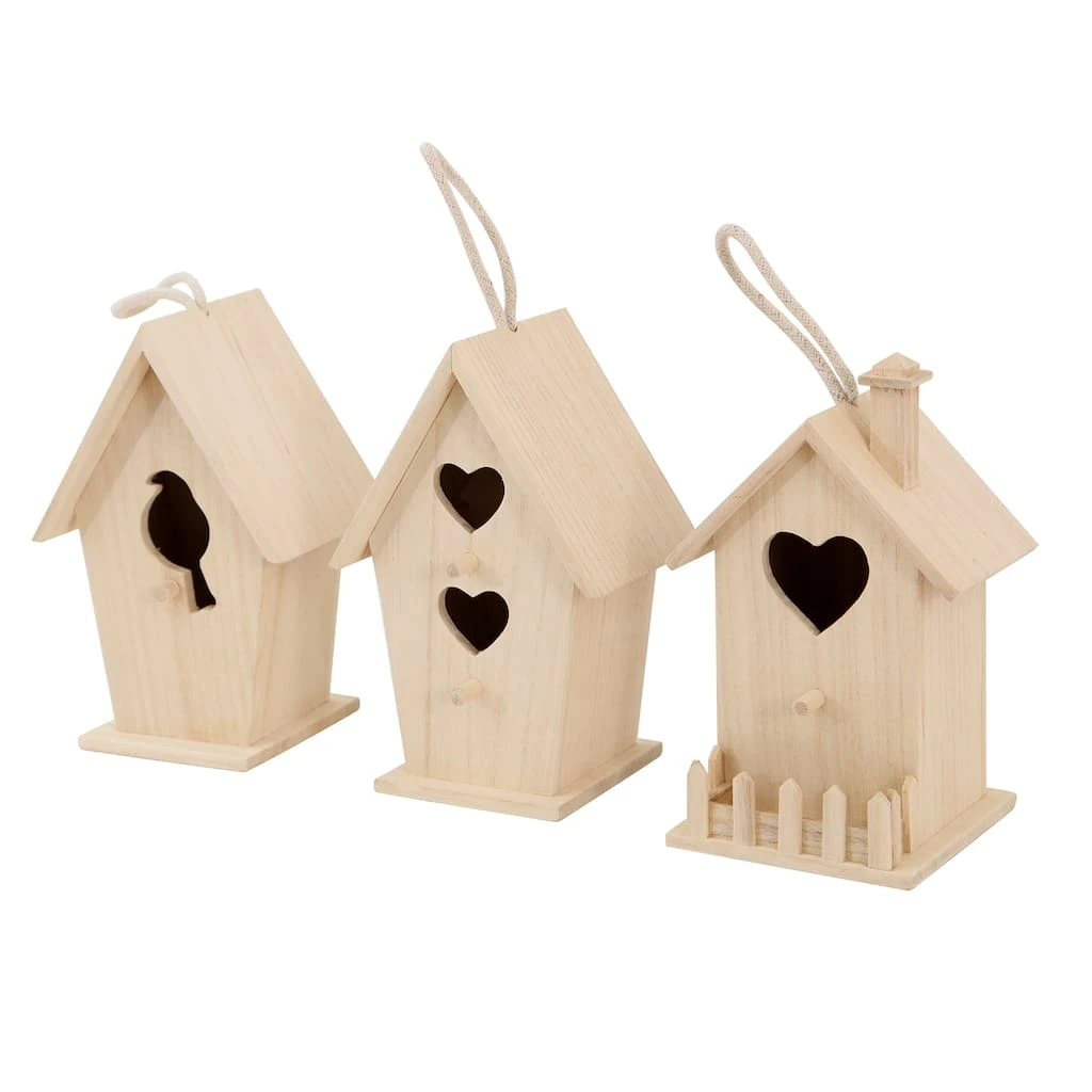Outlet 🔥 Assorted 8" Unfinished Wood Birdhouse by ArtMinds™ 💯 - Image 2