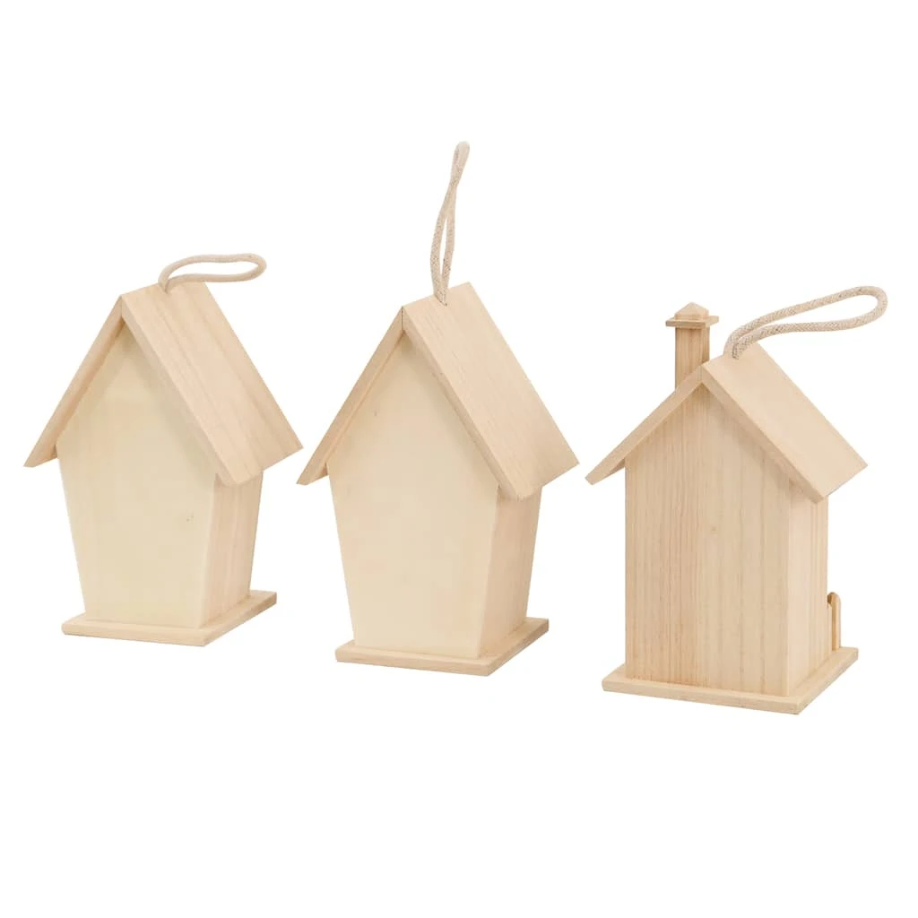Hot Sale ⌛ 6 Pack: Assorted 8" Unfinished Wood Birdhouse by ArtMinds™ ⭐ - Image 3