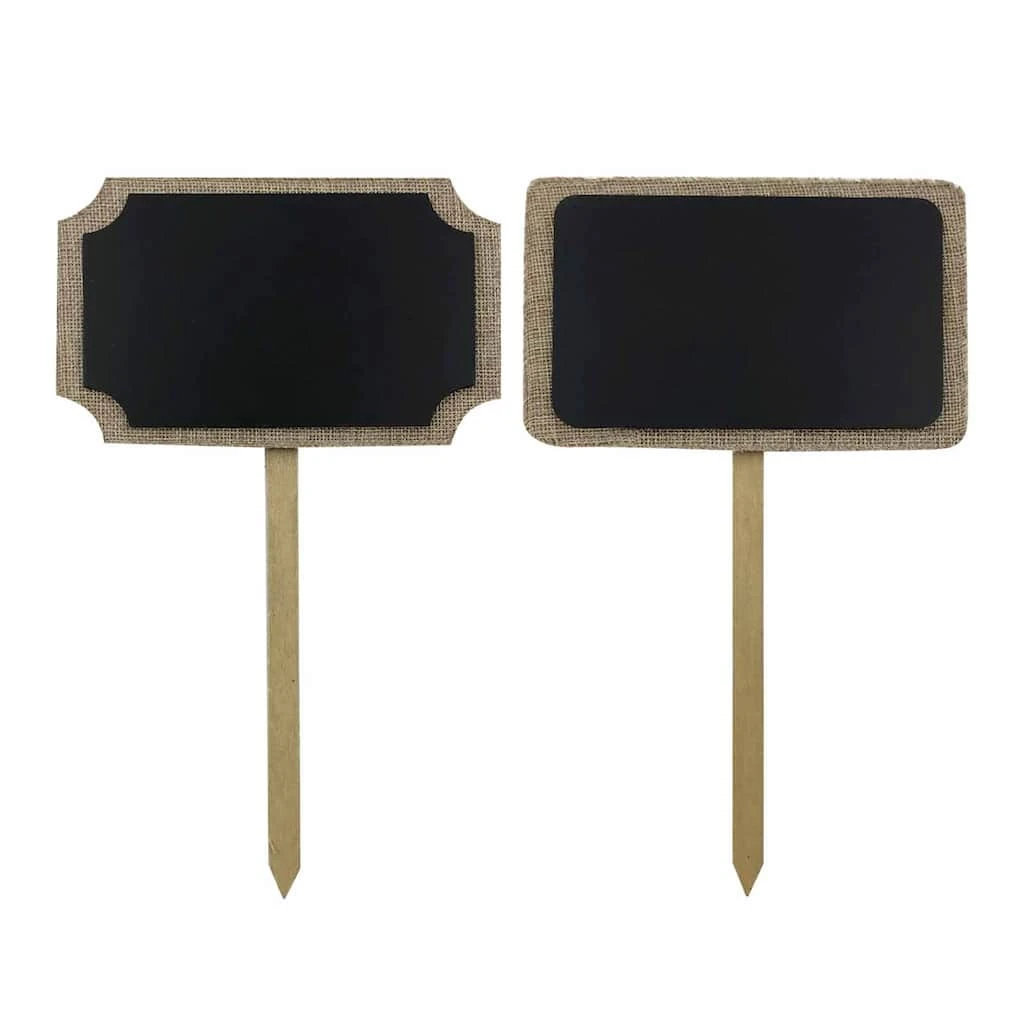 Promo ⌛ Assorted 10" Burlap Chalkboard Stake by ArtMinds™ ⌛