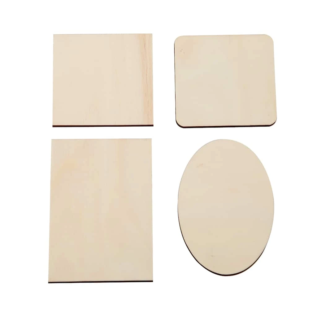 Wholesale 👍 36 Pack: Assorted Unfinished Wood Plaque by ArtMinds™ 😉