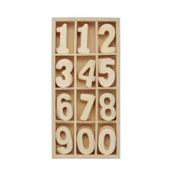 Buy 😀 1.5" Punch Cut Wood Numbers Set by ArtMinds™ ⭐