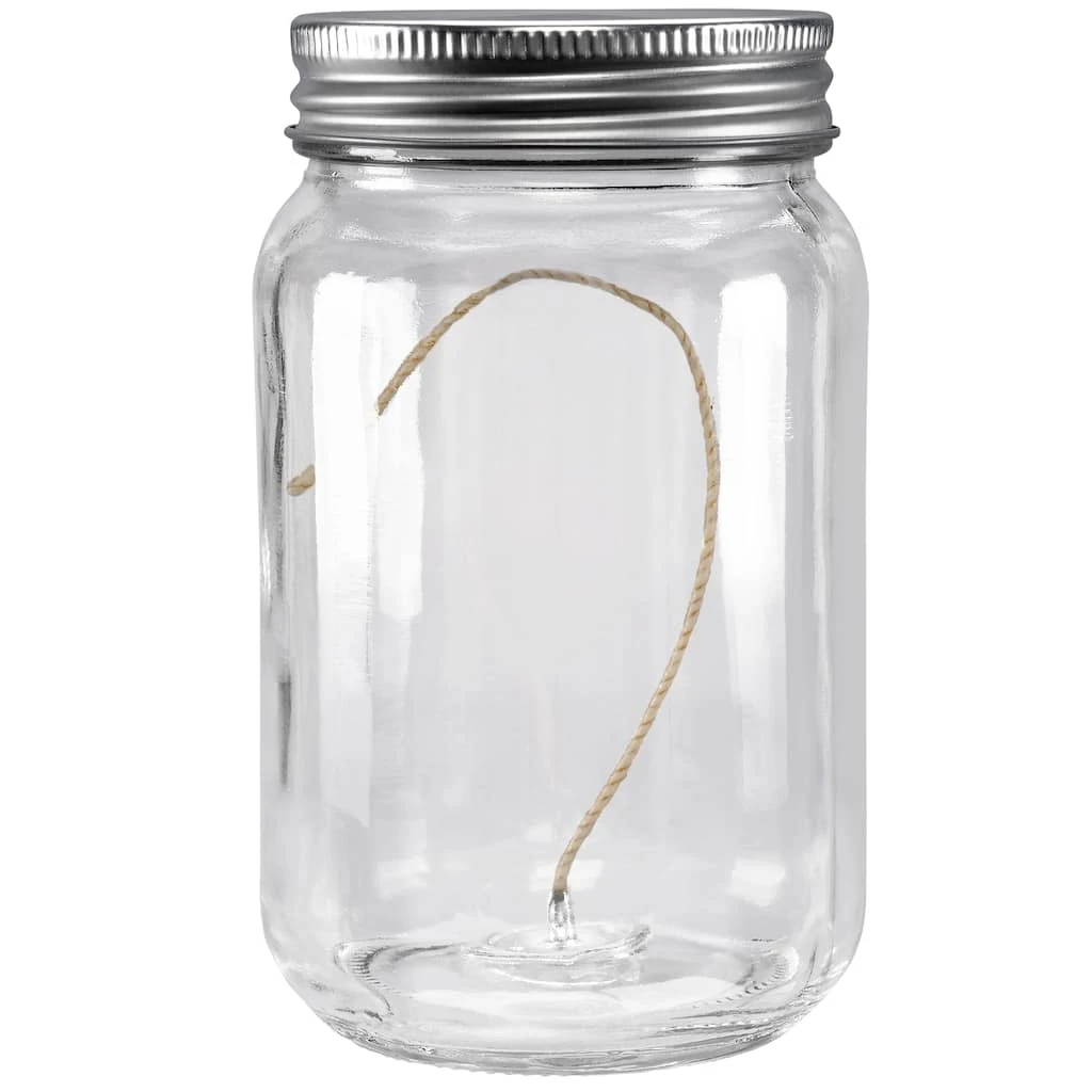 New 👍 Mason Jar with Silver Metal Lid by ArtMinds™ 🥰