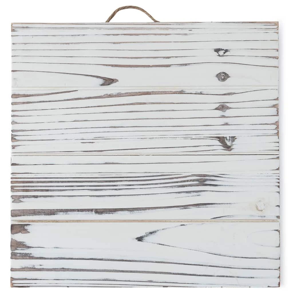 Promo ⌛ 10" Whitewashed Wooden Square Plaque by ArtMinds™ ❤️ - Image 3