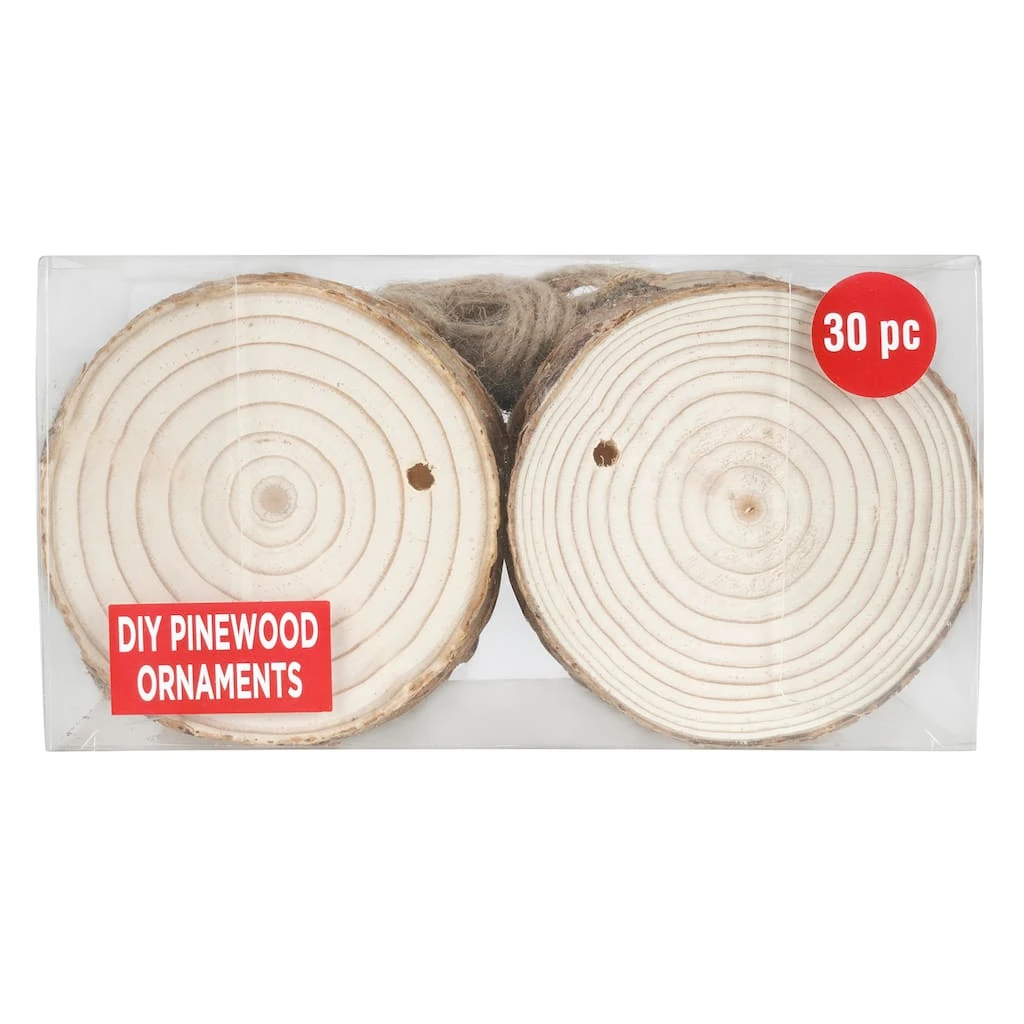 Buy ✨ 30ct. 3" Pinewood Round Ornaments by ArtMinds™ 😀 - Image 2