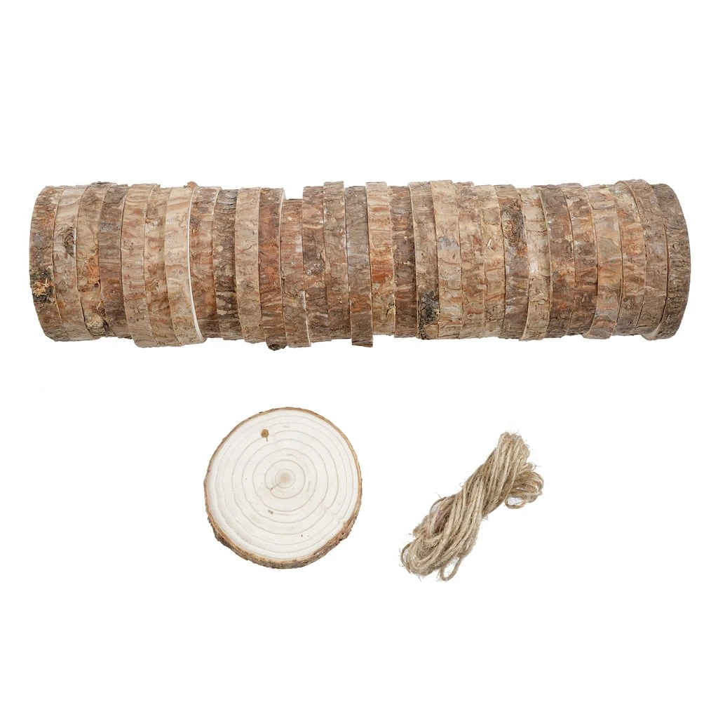 Buy ✨ 30ct. 3" Pinewood Round Ornaments by ArtMinds™ 😀