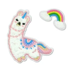 Cheap ⭐ Iron-On Llamacorn & Rainbow Patches by ArtMinds™ 😉