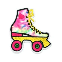 New ✔️ Iron-On Neon Tie Dye Roller Skates Patch by ArtMinds™ 🎉