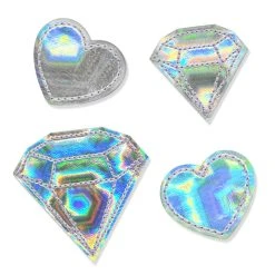 Promo ✨ Iron-On Holographic Diamond & Heart Patches by ArtMinds™ ✔️