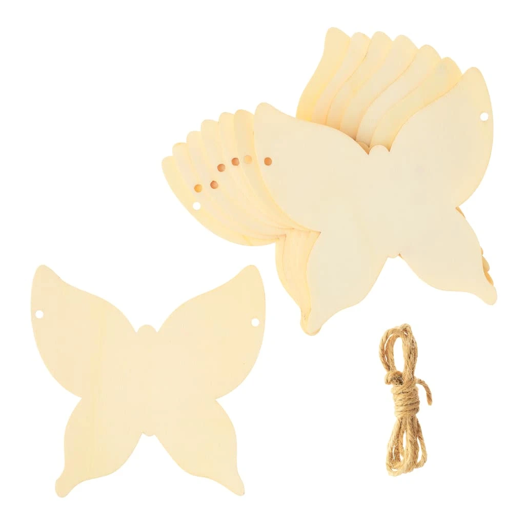 Budget 🔥 Unfinished Wooden Butterfly Banner by ArtMinds™ 😍