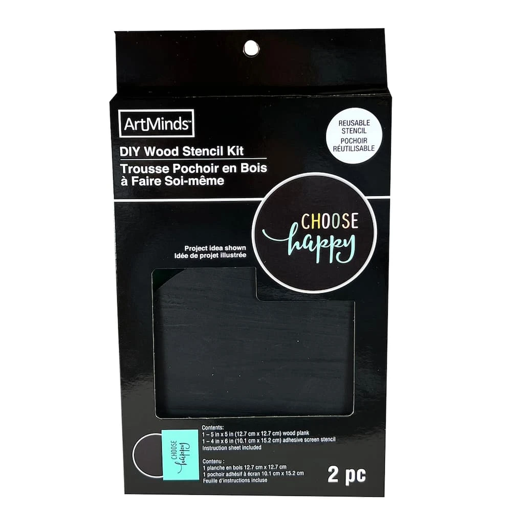 Promo ⭐ 12 Pack: Choose Happy DIY Wood Stencil Kit by ArtMinds™ 🔔 - Image 4