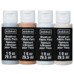 Budget 🔔 Brush-On Glitter & Metallic Fabric Paint Set by ArtMinds™ ✔️