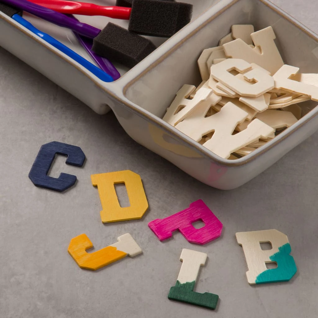 Deals ⭐ 6 Packs: 36 ct. (216 total) 2" Wood Varsity Letters by ArtMinds™ ⌛ - Image 2