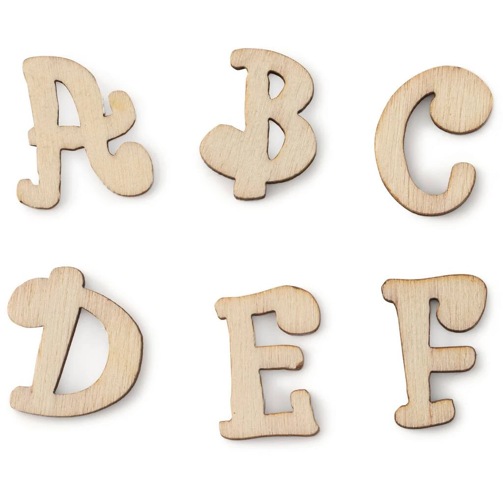 Buy ❤️ 12 Packs: 54 ct. (648 total) 3/4" Curlz Wood Letters by ArtMinds™ 🥰 - Image 4