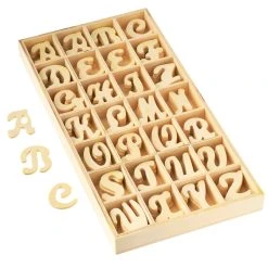 Promo 👍 6 Packs: 140 ct. (840 total) 1.5" Punch Cut Wood Script Letters by ArtMinds™ 👏