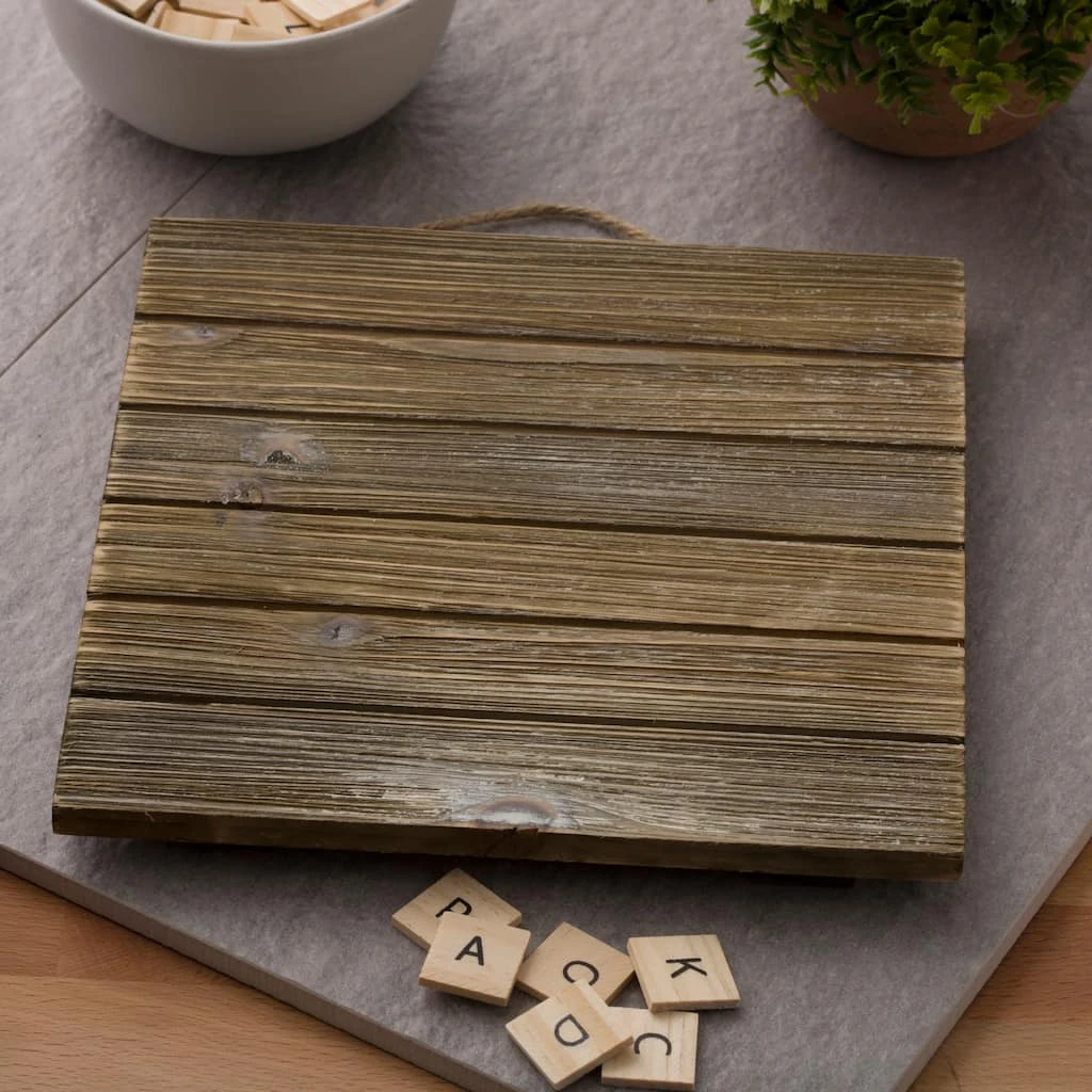 Cheap 👏 12 Pack: 8" Gray Wash Wood Square Plaque by ArtMinds™ ⌛ - Image 4