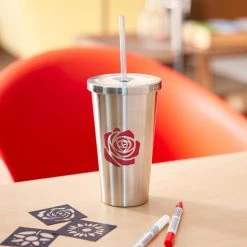 Promo 👍 12 Pack: 19oz. Stainless Steel Tumbler with Straw by ArtMinds™ ✔️