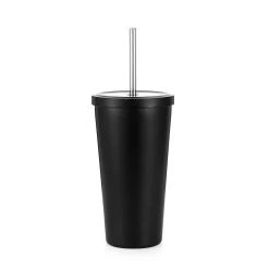 Cheap ❤️ 24 Pack: 19oz. Black Stainless Steel Tumbler with Straw by ArtMinds™ ⌛